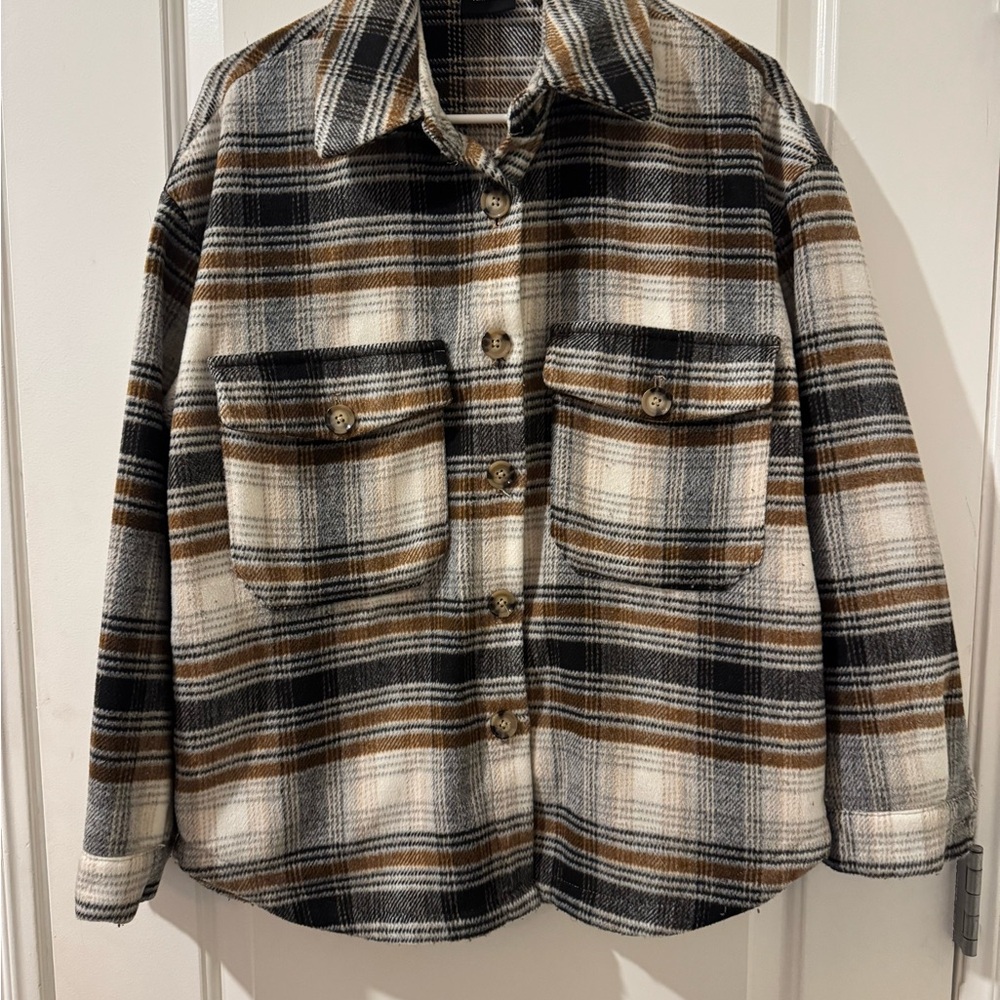 Vero Moda Plaid Wool-Blend / fleece shacket